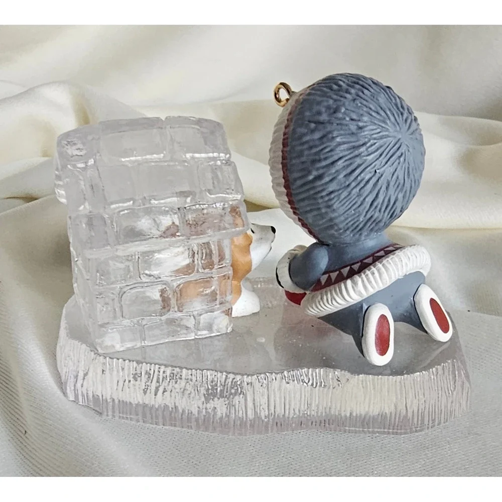 VTG Hallmark Keepsake 1993 Christmas Ornament Arctic Boy Husky Igloo Ice Base